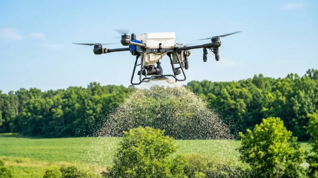 Norfolk Drone Services preforming broadcast spreading