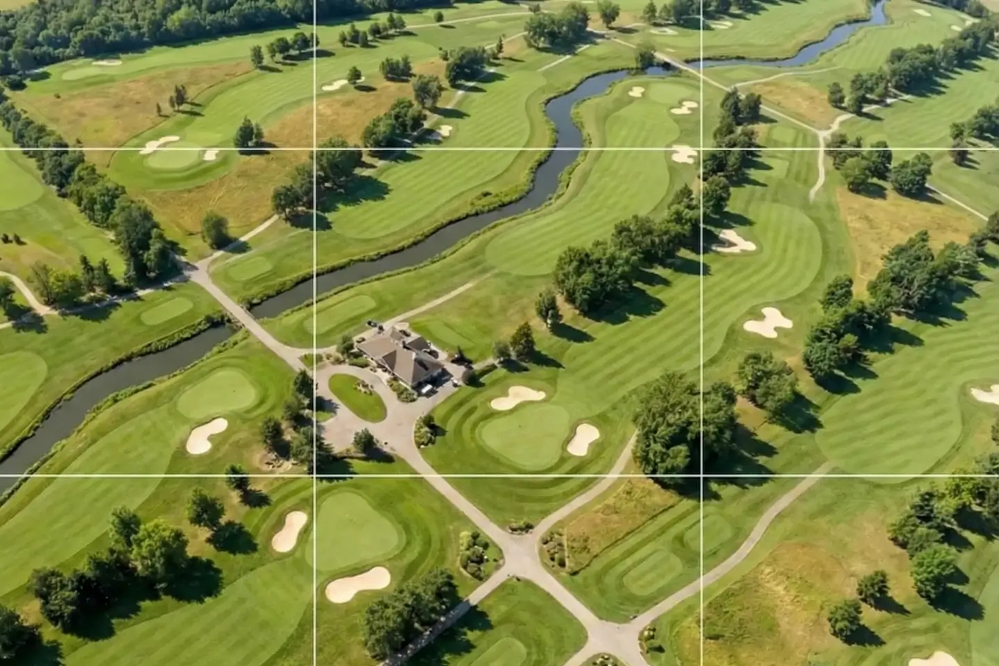 Aerial drone shot on an Ontario Golf Course